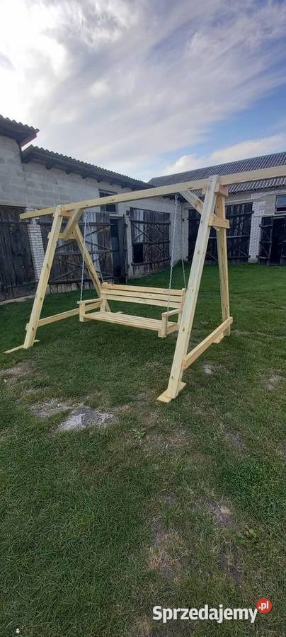 Drewniana huśtawka ogrodowa 32 Żeleźniki
