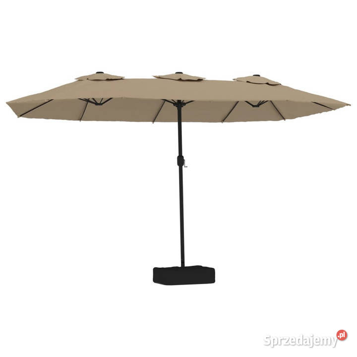 Podwójny parasol ogrodowy z LED kolor taupe Warszawa