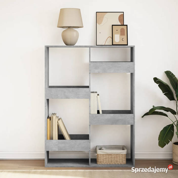 Regał szarość betonu 100x33x135 materiał Warszawa