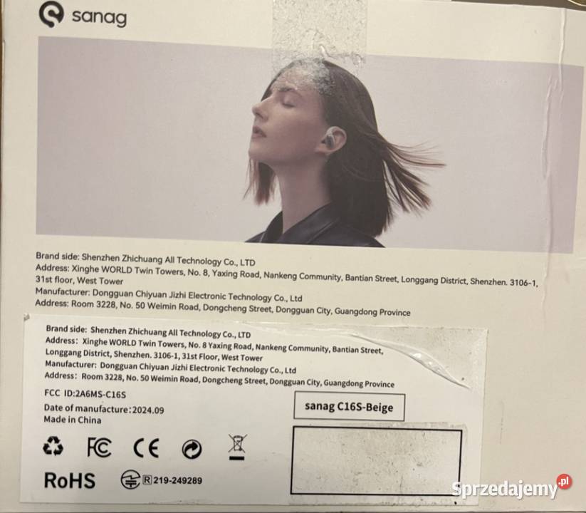 Sanag C16S Słuchawki Bezprzewodowe Douszne Sieraków