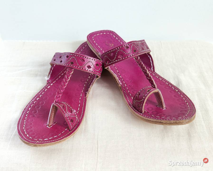 Skórzane japonki kohalpuri 40 fiolet orientalne Szczecin