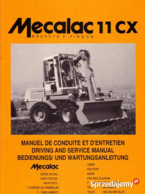 Mecalac 11 CX Cxi instrukcja naprawy silnik