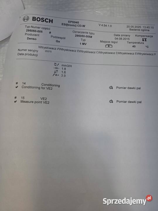 WTRYSK WTRYSKIWACZ OPEL ASTRA J MOKKA MERIVA B sprzedam