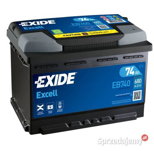 Akumulator Exide Excell 74Ah 680A PRAWY PLUS