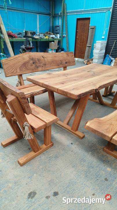 Meble ogrodowe tarasowe dąb biesiadne masywne