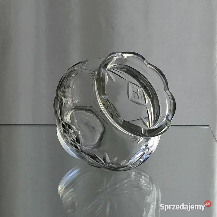 Niewielki kryształowy wazon szlif ręczny Myszków