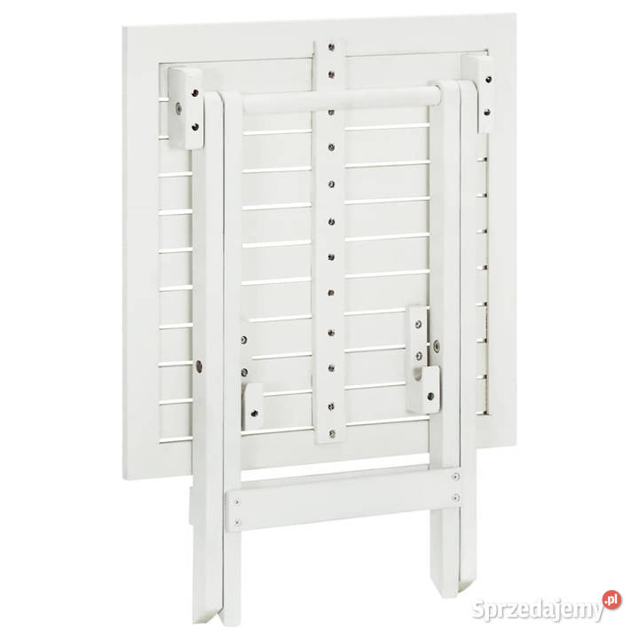 Stolik bistro biały 46x46x47 lite drewno
