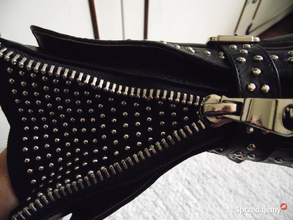 KRÓTKIE SKÓRZANE KOZACZKI Z ĆWIEKAMI r 40 Kozaki Piła sprzedam