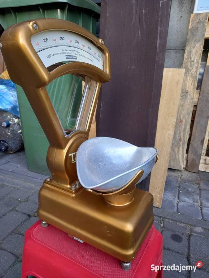 Stara zabytkowa waga sklepowa firmy TACHO PRL Rawicz