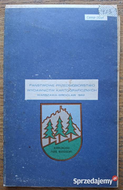 Karkonoski Park Narodowy mapa turystyczna 130 Rok wydania 1982 Mapy i przewodniki Kraków