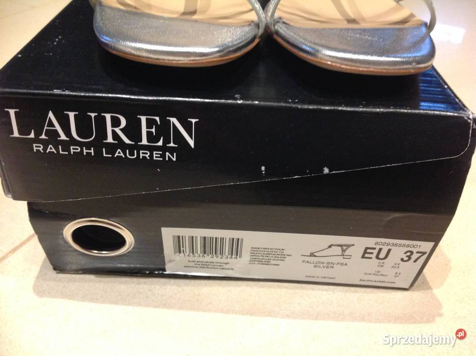 Skórzane Sandały Damskie RALPH LAUREN 37 Srebrne inna lubuskie Nowa Sól