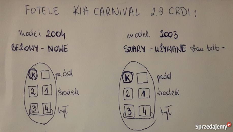 fotel siedzenie KIA CARNIVAL 29 CRDI 2004 1KM śląskie Czeladź