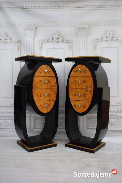 Dwa Nakastliki Stoliki Szafki Nocne Art Deco 3 Nocne Kraków sprzedam