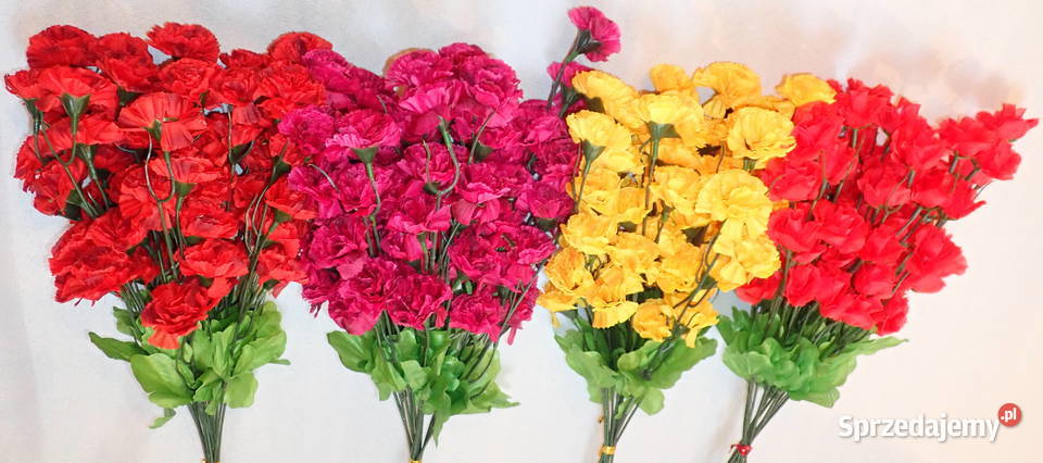 Goździk sztuczny gałązka 5 kwiatów 44 8 kolorów śląskie Siewierz sprzedam