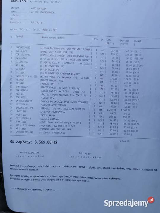 Audi A 3 lift 19 diesel doinwestowany Lechów