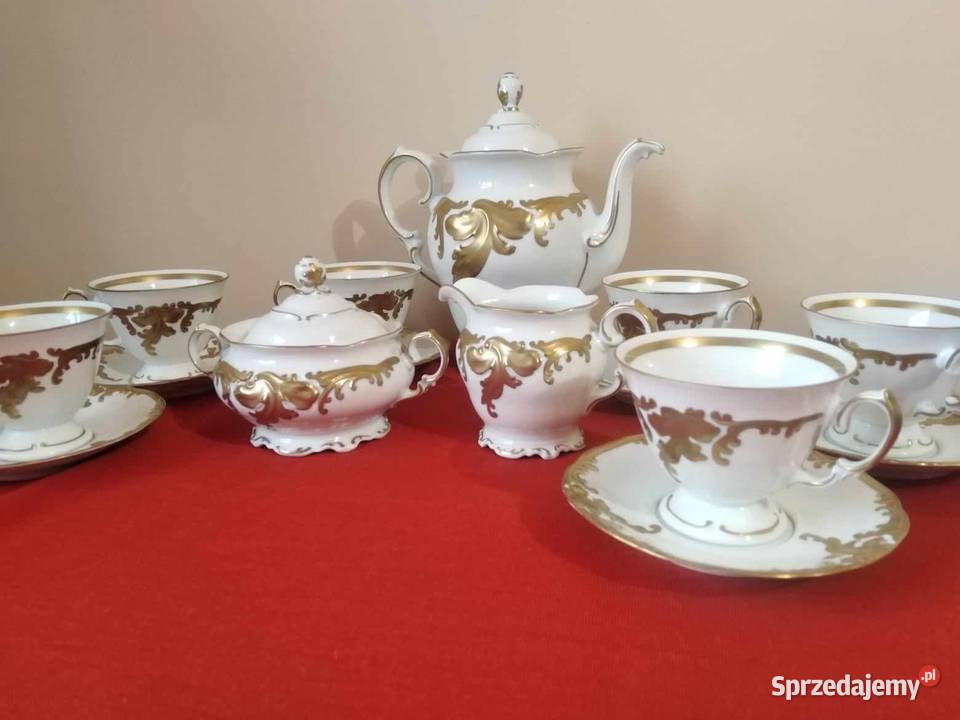Serwis porcelanowy złoty Fryderyka Wałbrzych