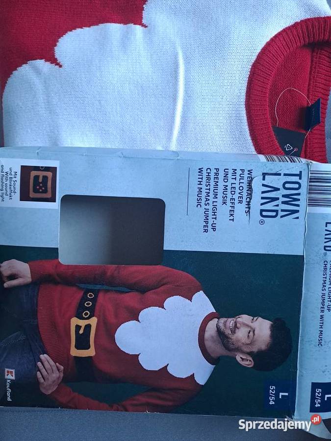 Sweter świąteczny męski Święty Mikołaj broda z Warszawa