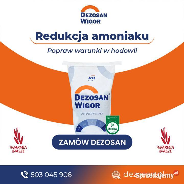 Dezosan Wigor DOSTAWA Sucha dezynfekcja ściółki Człuchów