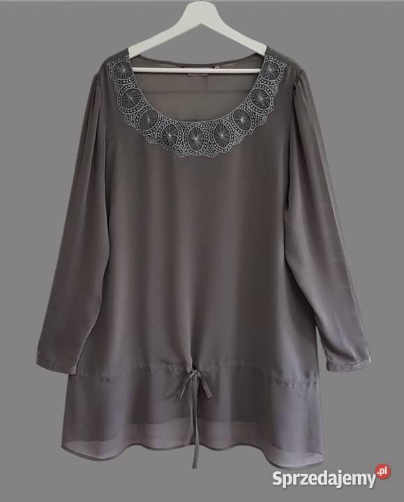 Damska elegancka bluzka szara długim rękawem Chrzanów