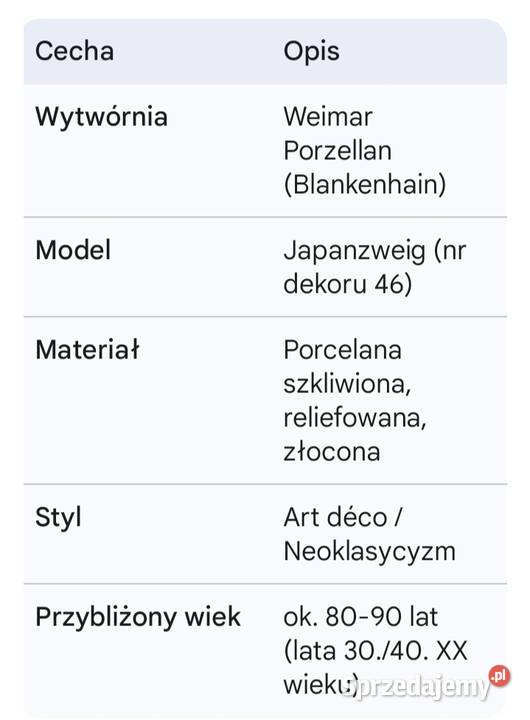 Pozłacana patera manufaktura Weimar Japanzweig Trzcianka