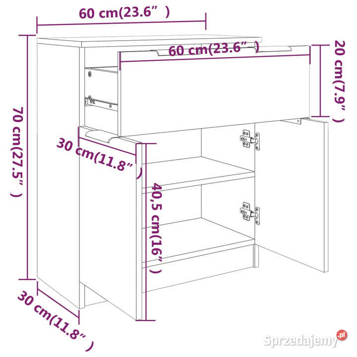 Szafka czarna 60x30x70 materiał drewnopochodny mazowieckie Warszawa