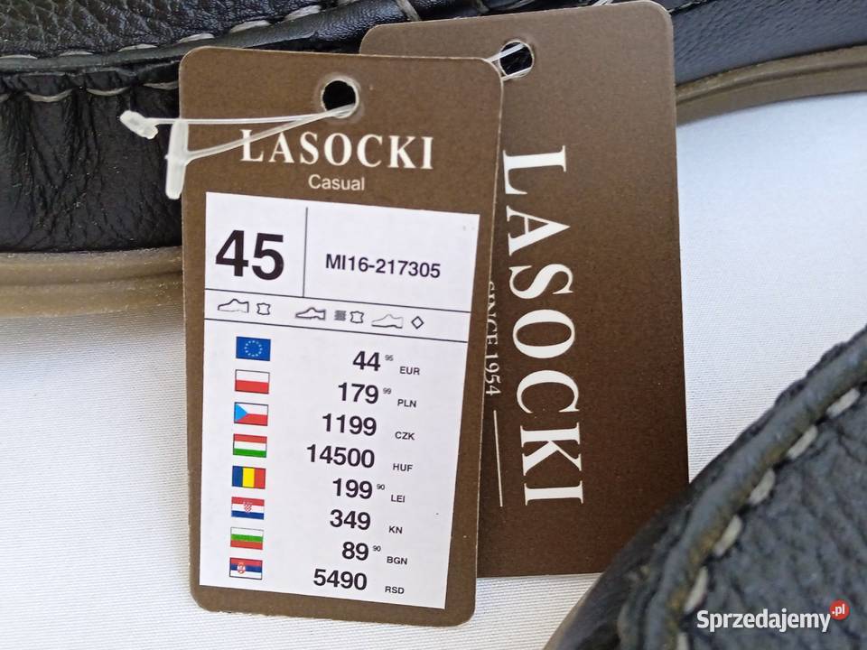 Nowe mokasyny męskie skórzane czarne Lasocki r45 Lublin