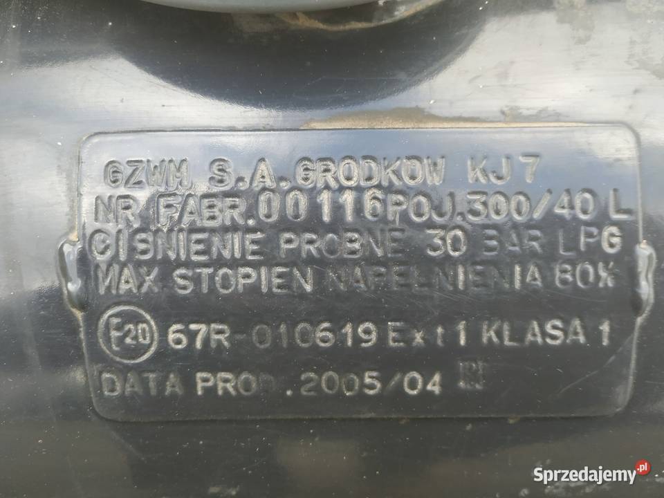 Sprzedam butlę na gaz LPG Układ paliwowy Miedzna