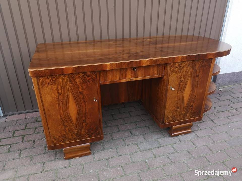 Biurko ARTDECO Unikat Orzech Zgrabne Stare Antyk