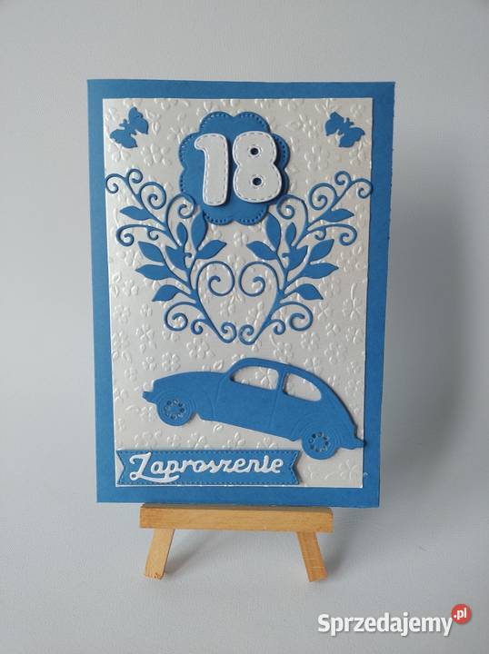 ZAPROSZENIA OSIEMNASTKA B6 WZÓR 1 Rękodzieło Antyki, Sztuka, Kolekcje wielkopolskie