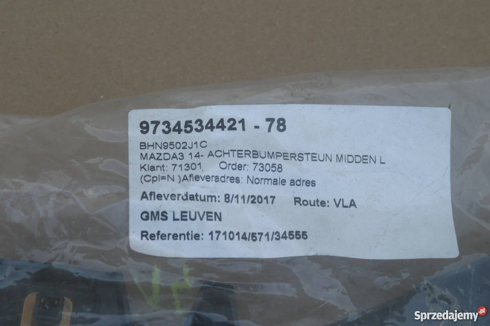 MAZDA 3 III ŚLIZG ZDERZAKA LEWY TYŁ BHN9502J1C lubuskie Bieleń sprzedam
