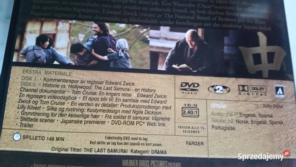 Film THE LAST SAMURAI 2003 Warner Bros dvd video sprzedam