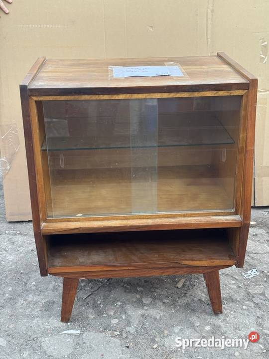 Szafka witryna vintage PRL Harghita Zielonka
