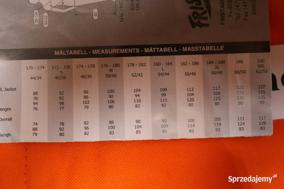 kombinezon fristads 303E rozmiar 58 UK 48 Pozostałe Zamość sprzedam