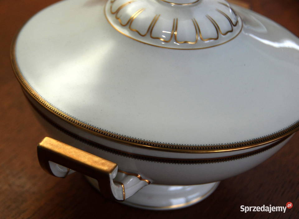 Hutschenreuter Waza z pokrywą porcelana zdobiona mazowieckie Kalinowo