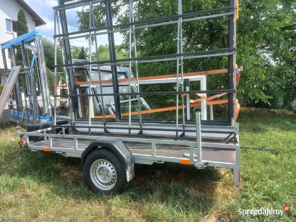 Przyczepka do transportu okien szyb
