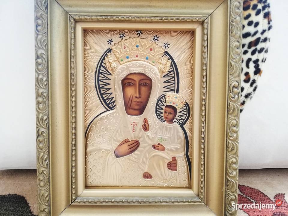 Piękna oryginalna ikona Matki Boskiej Łódź