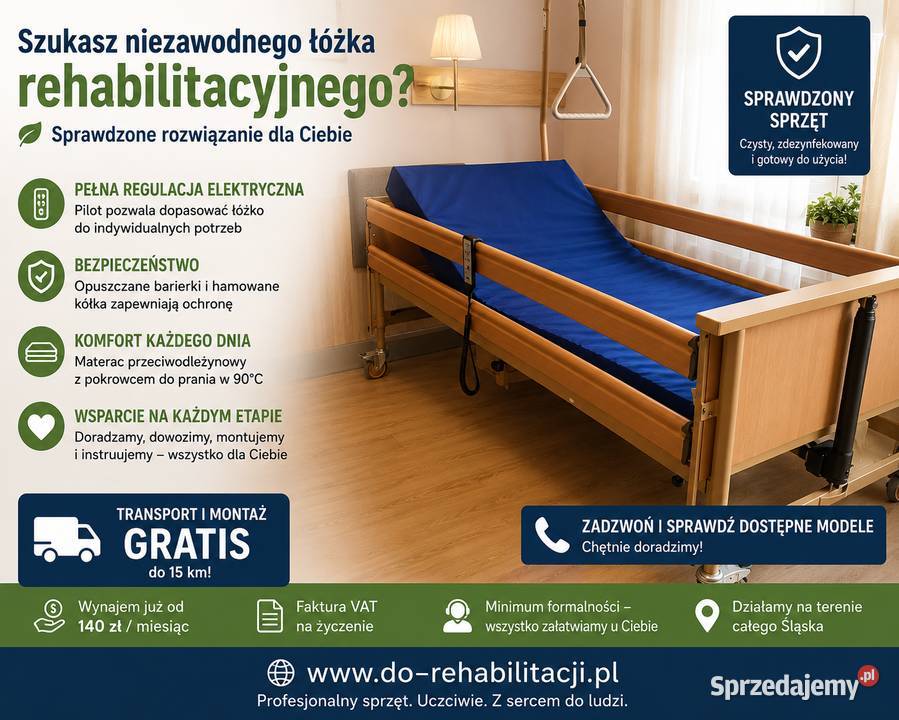 ŁÓŻKA REHABILITACYJNE WYPOŻYCZALNIA SPRZEDAŻ Kalety sprzedam