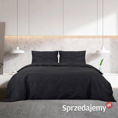 vidaXL Zestaw pościeli czarny 200x200