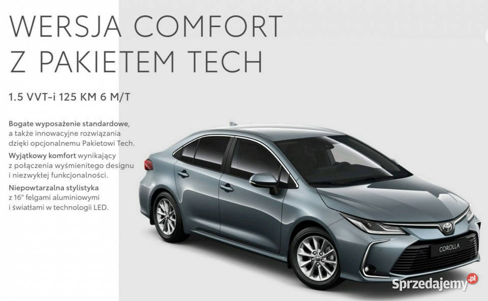 Toyota Corolla Wersja COMFORT z PAKIETEM TECH pełny VAT podlaskie Białystok