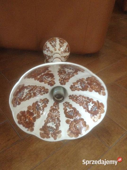 Lampa wisząca fajansowa ręcznie malowana Opole