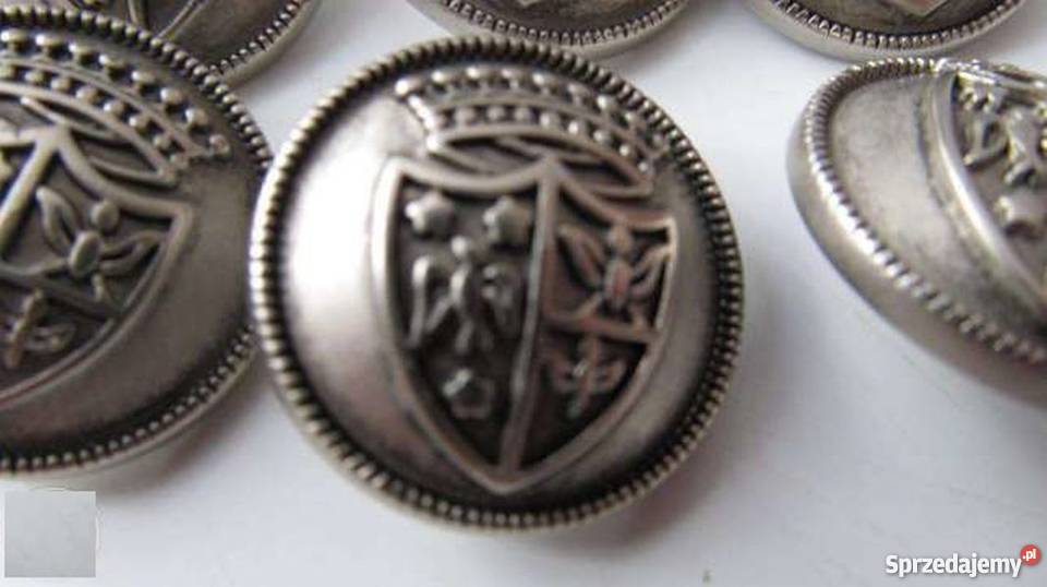 Guziki z herbem tarcza korona lew Zamość