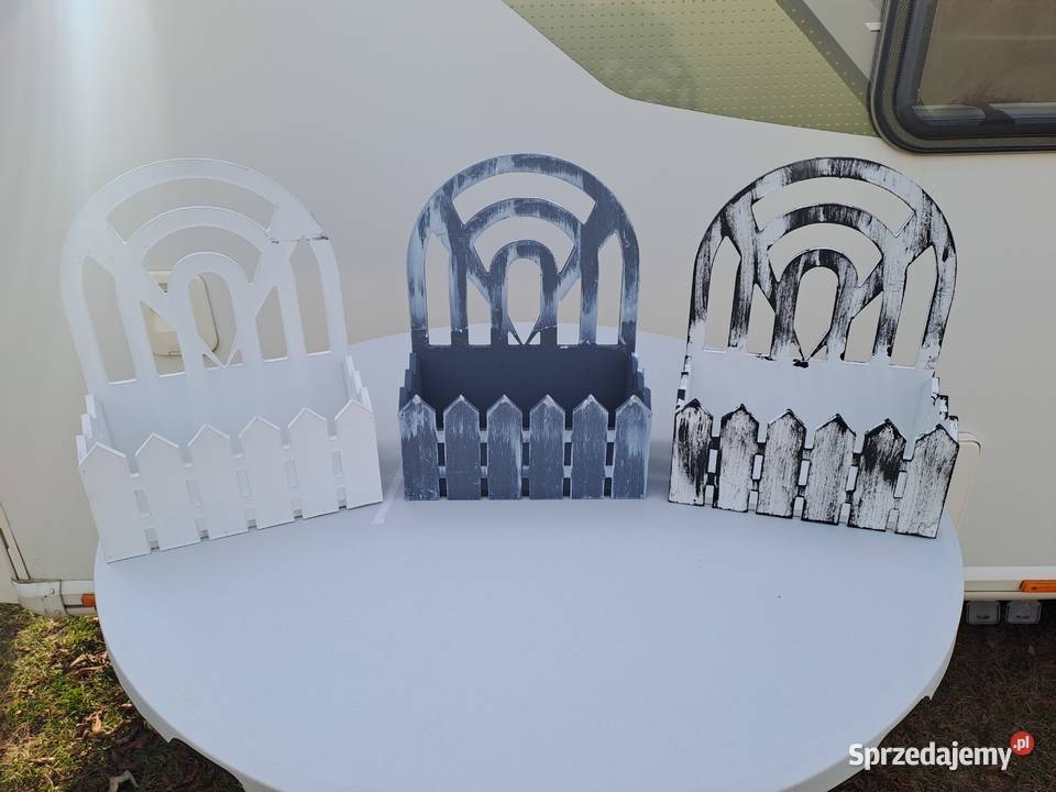 osłonki drewniane dekoracyjne okolicznościowe Doniczki i osłonki