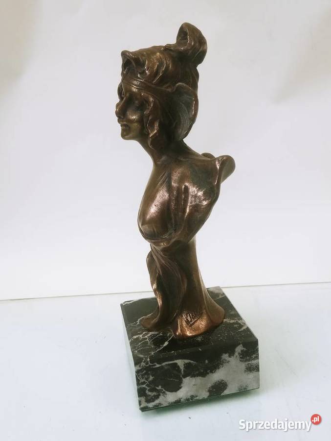 Henri Jacobs Rzeźba Kobieta w Czepcu Brąz Nowa Sól