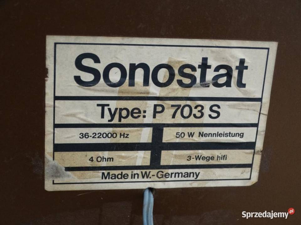 Kolumny Sonostat P703 S Isohhon Vintage WYSYŁKA Słuchawki i głośniki