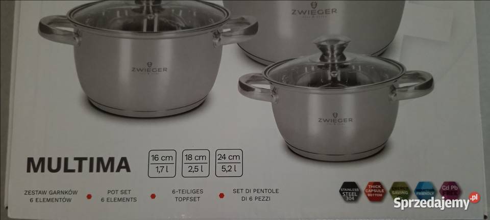 Zestaw garnków Zwieger Multima 6 elementów nowy Ełk