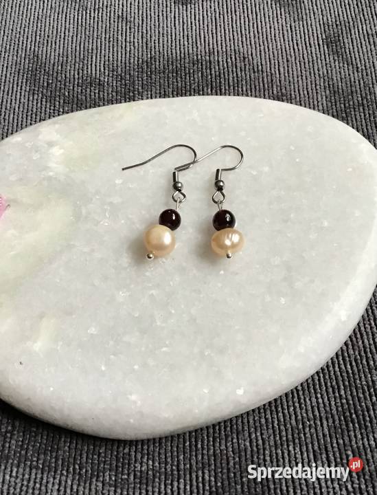 Kolczyki z pereł I granatów Warszawa