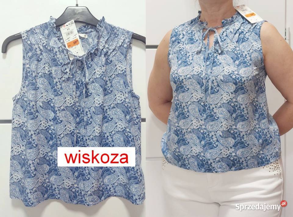 Bluzka XS 34 House niebieska wiskoza NOWA z Warszawa