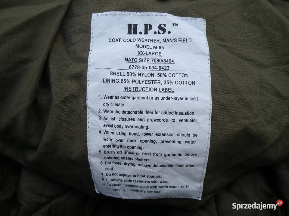 Kurtka m65 XX Large olive HPS Wrocław