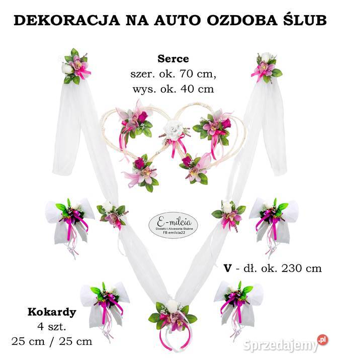 Dekoracje na Auto wykonane na zamówienie ŚLUB Zielona Góra