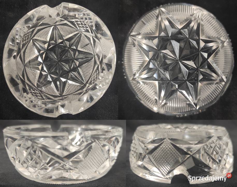 Mała popielniczka kryształowa kryształ szkło PRL Warszawa